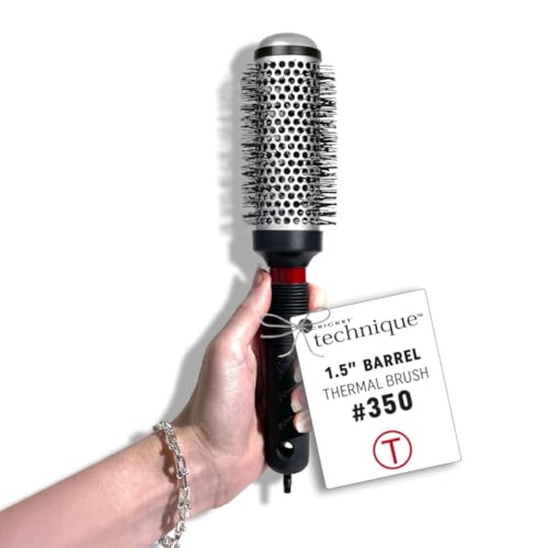 Cricket Technique Thermal Hair Brush #350 1.5¡± for Curling, and Styling ? Heat-Retaining Barrel with Anti-Static Tourmaline Bristles, Round Thermal Brush, Ideal for All Hair Types