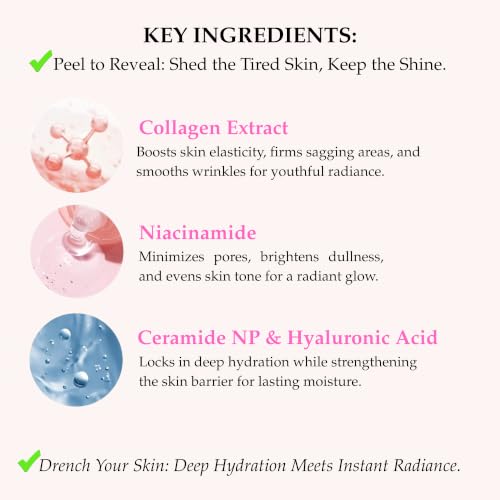 Collagen Night Face Mask 2-Pack - Overnight Peel & Peel-Off Skin Treatment