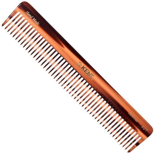 Kent 92T Tortoise Wide Tooth Detangler Combs for Men and Women, Hair Comb for Curly and Wavy Hair and Wet or Dry, Large Wide Tooth Dressing Comb, Handmade, Saw-Cut, Hand polished, Made in England