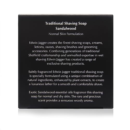Edwin Jagger Sandalwood Shaving Soap Refill Pack – Natural, Paraben-Free, 3-Pack