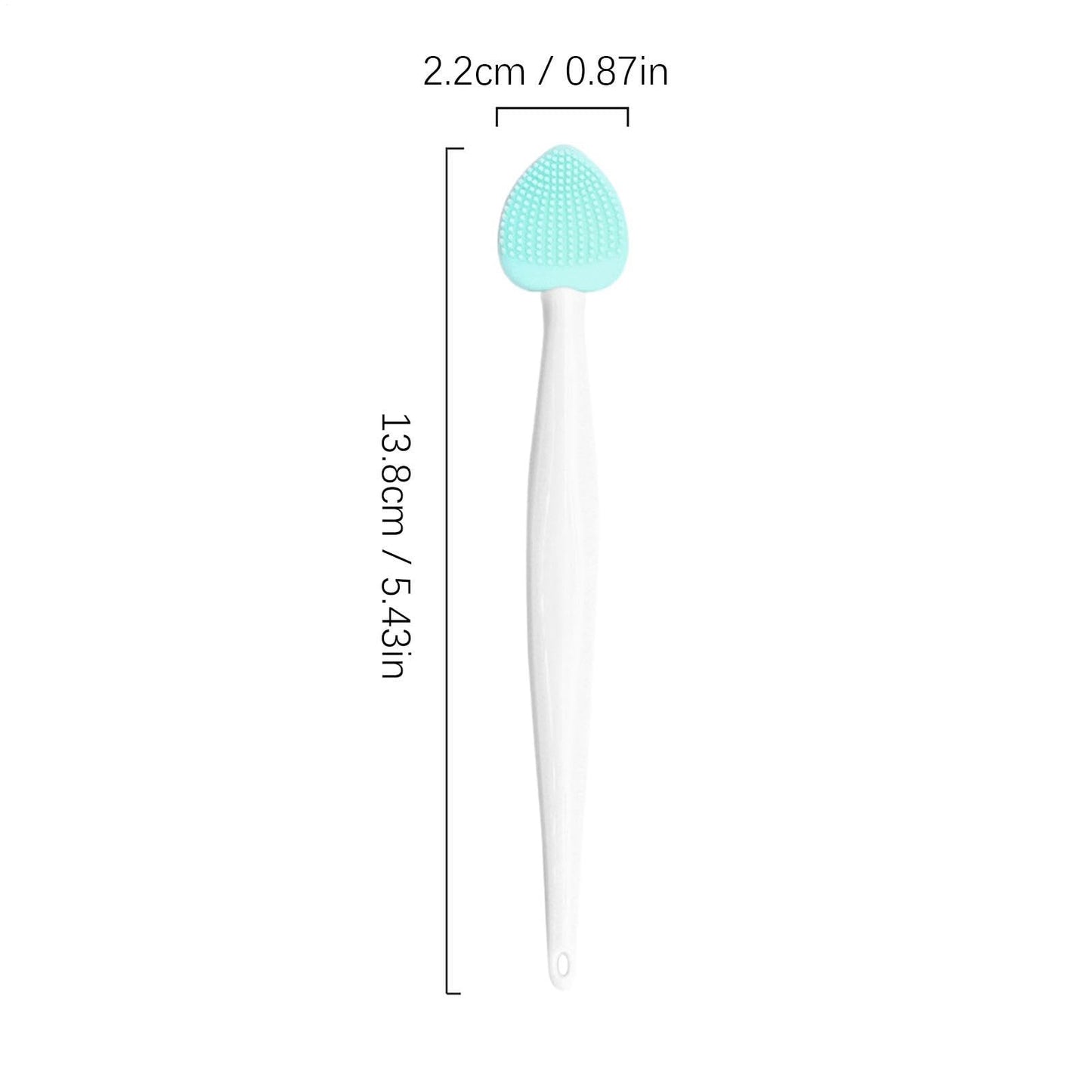 Pore Cleaning Brush, Nose Pore Scrubber for Black Heads, Heart Shaped Porecleaning Silicone Brush, Gentle PoreCleaning Remover Tool, Handheld Double Sided Cleaning Fine Brushs for Face, Lip(blue01)