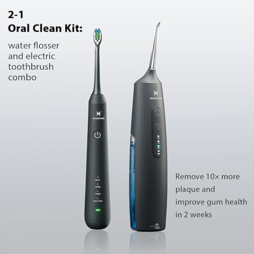 HUACO CARE Black Water Flosser & Electric Toothbrush Combo – Oral Hygiene Kit
