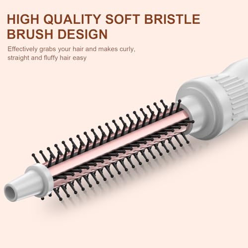 USHOW White 0.5 Inch Thermal Curling Brush for Voluminous Hair, Ionic Technology