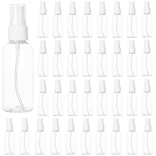 APACALI 50 Pack 2 Oz Clear Fine Mist Spray Bottles - Leak-Proof Travel Reusable