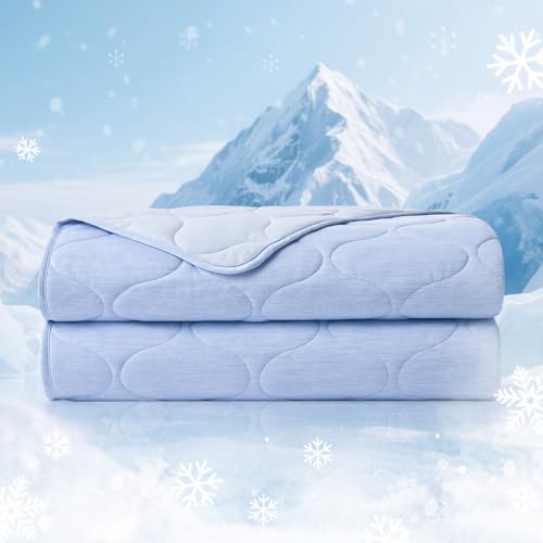 Cooling Blanket Queen 80x90 - Double-Sided Summer & Winter Comfort - Blue