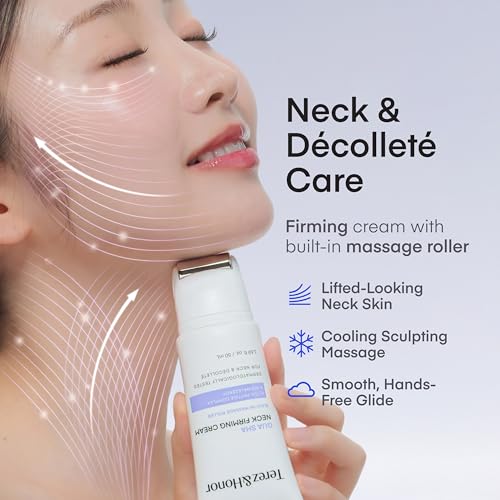 Neck Firming Cream with Gua Sha Massage Roller - Korean Retinol Collagen - 1.7 FL OZ - Variation 1