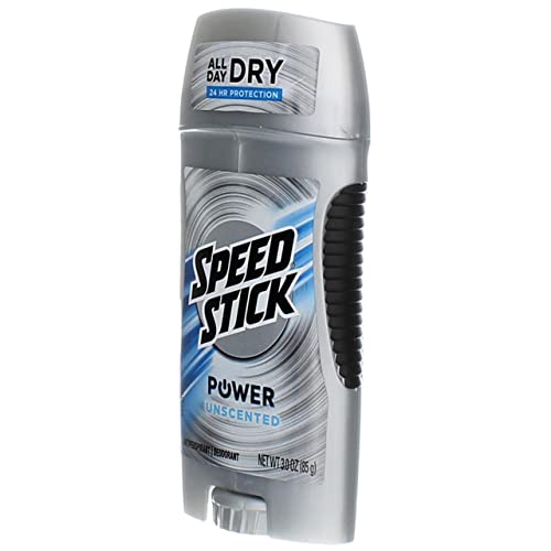 Speed Stick Power Unscented Anti-Perspirant Deodorant Stick 3 oz Pack of 8 - Scent-Free, Long-Lasting Protection