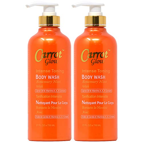 Carrot Glow Intense Toning Body Wash 27oz Pack of 2 - Brightening & Moisturizing