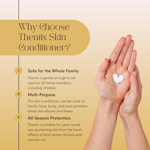 Thentix Skin Conditioner 8oz Pack of 1 - Non-Greasy, Unscented Moisturizer for Sensitive Skin