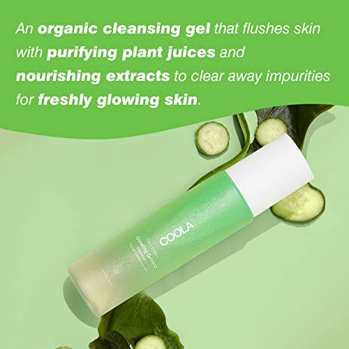 COOLA Glowing Greens Gel Facial Cleanser 5 Fl Oz - Detox & Hydrate, Vegan & Eco-Friendly