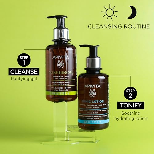 Apivita Purifying Gel for Oily Skin with Lime & Propolis - Deep Cleansing Face Wash