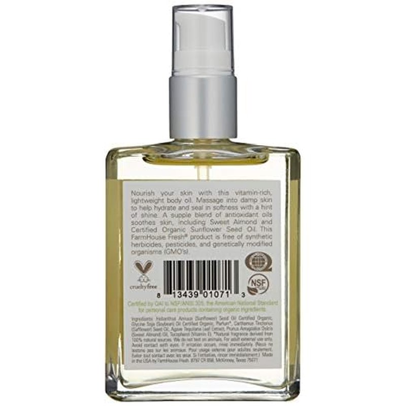 FarmHouse Fresh Blushing Agave Body Oil, Berry, 4 Fl Oz(Pack of 1)