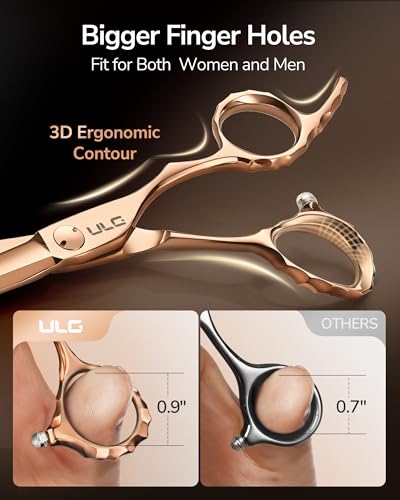 ULG Professional Hair Cutting Scissors with Luxury 18K Rose Gold