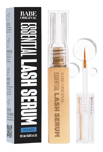 BABE ORIGINAL Lash Serum 1mL Starter Supply for Longer, Fuller Eyelashes & Brows