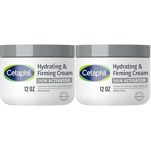 Cetaphil Skin Activator Hydrating & Firming Body Cream 12oz,Mandelic Acid (AHA) and Centella Asiatica (CICA) Cream,Hydrates and Firms Aging Skin,Anti-Aging Skincare,12 oz,(Pack of 2)