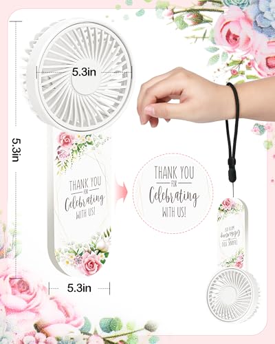 Knsdtsy 50 Pcs Wedding Mini Handheld Fans - Elegant Forest Green, Portable Battery-Powered Favors
