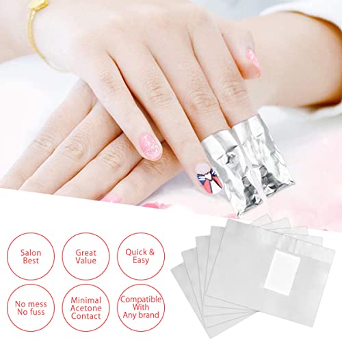 1000Pcs Nail Polish Remover Foil Wraps with Cotton Pads, Gel Nail Removal Kit