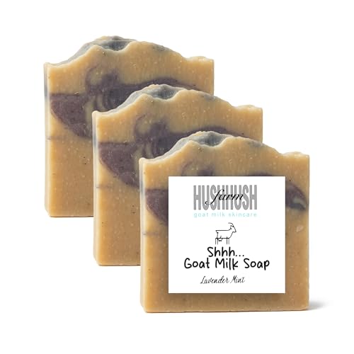 Lavender Mint Organic Goat Milk Soap 3-Pack for Face & Body - HushHush Farm