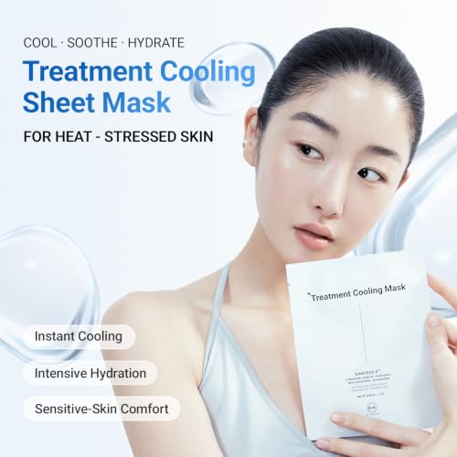 Cooling Face Mask for Sensitive Skin After Sun Care - Hydrating Gel Sheet Mask, 5 Pack