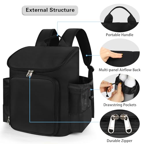 Hairstylist Traveling Bag, Large Capacity Barber Travel Backpack, Hairdresser Bag with Adjustable Dividers, Hair Tools Travel Case, Professional Cosmetology Bags for Supplies, Hair Stylist Must Haves