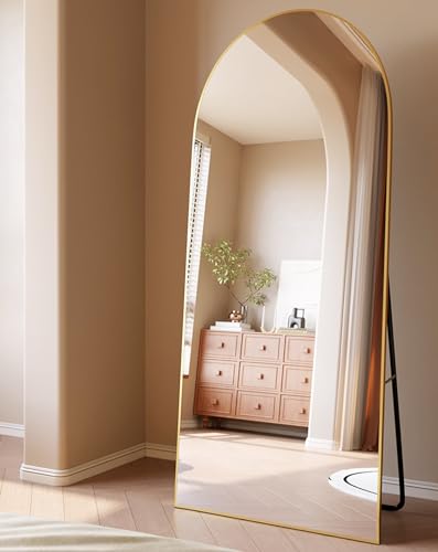 Full Length Floor Mirror with Stand - Arched Wall & Freestanding Gold 71"L x 27"W
