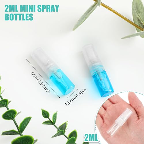 200 Pack Mini Perfume Spray Bottles 2ml Clear Refillable Glass