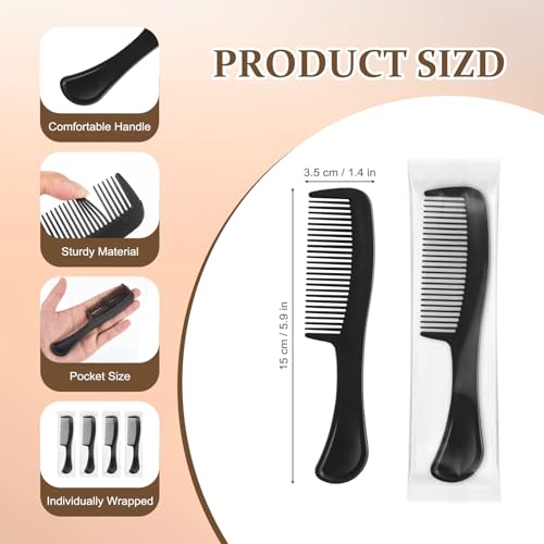 Pack of 200 Disposable Hair Combs Bulk Individually Wrapped for Hair Styling & Care