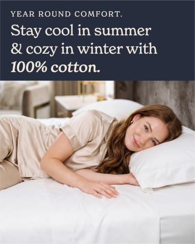 Beckham Hotel Collection 100% Cotton Queen Sheet Set - White / 4-Piece