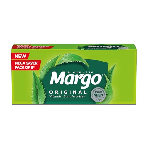 Margo Neem Soap with 1000 Neem Leaves - 8 Pack, 125g Each Natural Skin Care
