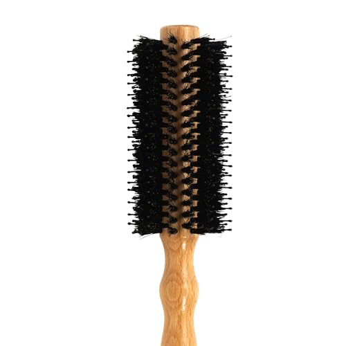 Natural Beechwood Hairbrush with Boar Bristles - Ergonomic Styling & Curling Tool