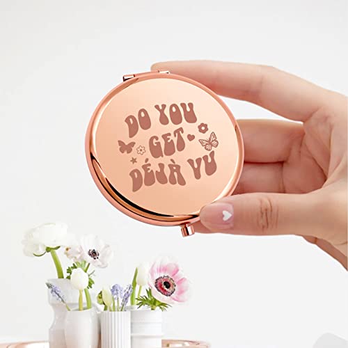 KEYCHIN Music Album Pocket Mirror Singer Fans Gifts Do You Get Deja Vu Music Song Lyrics Compact Makeup Mirror for Women Girls Teenagers (Deja Vu -RG)