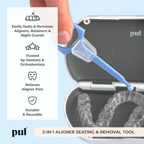 Reusable 2-in-1 Aligner Seating & Removal Tool Set - Pink, Orange, Blue - Dental Orthodontic Aid - Variation of Removal + Seating Tool