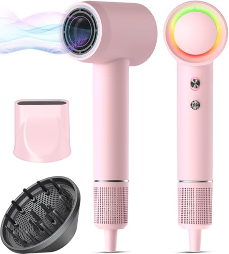 Pink Professional High-Speed Hair Dryer with Ionic Care & Travel Accessories