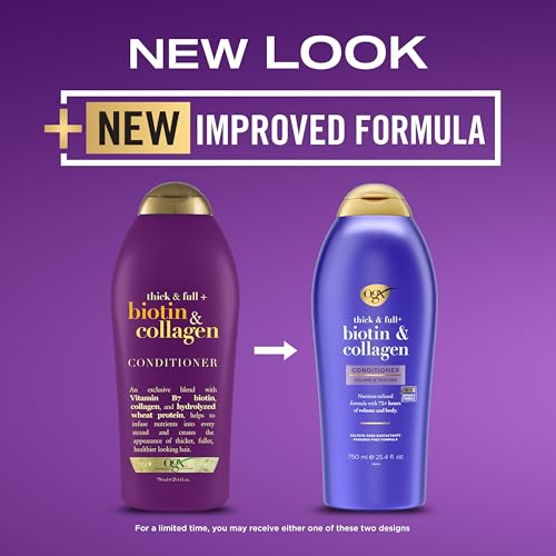 OGX Thick & Full Biotin Collagen Volumizing Conditioner 25.4 Fl Oz Pack of 2