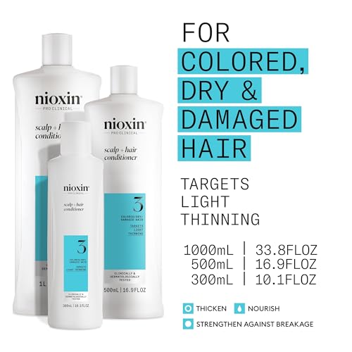 Nioxin System 3 Conditioner 16.9 Fl Oz for Colored & Dry Hair - Thinning Hair Care