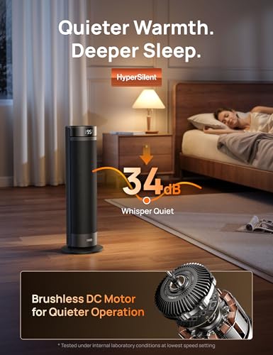 DREO Space Heater for Large Rooms - Black, Safe Electric Indoor Heater