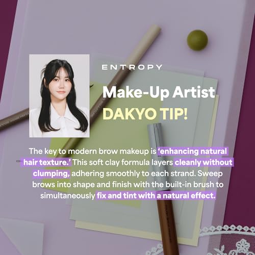 ENTROPY MAKEUP Tough Brow Finisher Toast - 2-in-1 Brow Tint Mascara with Built-In Comb