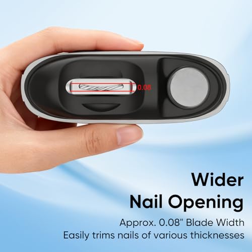 Electric Nail Clipper, 3-in-1 Automatic Nail Trimmer with Polishing & Clipping Storage, USB Rechargeable Nail Cutter with LED Light & 2 Speed Modes for Home & Travel Use