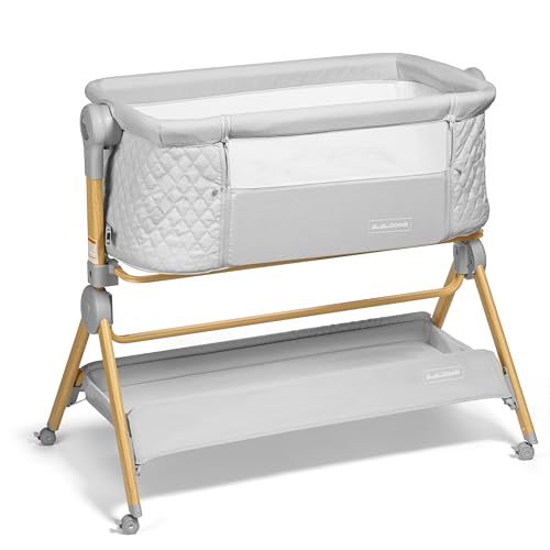 Portable Baby Bassinet Bedside Sleeper with Wheels & Adjustable Heights