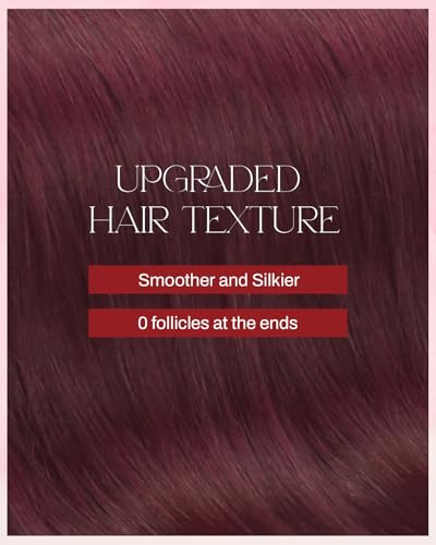 Moresoo Burgundy Tape-In Hair Extensions 16 Inch - Wine Red 20 Pieces