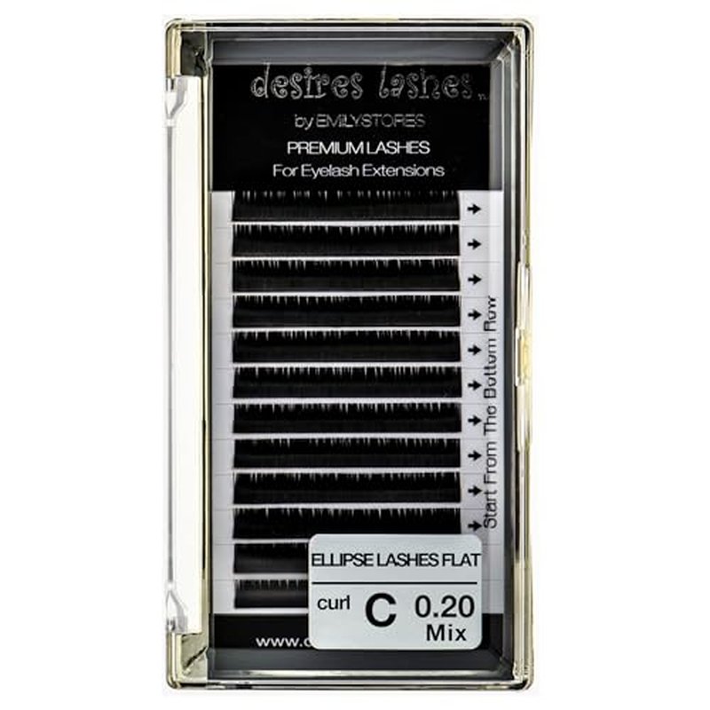 Ellipse Eyelashes 0.20mm Thickness C Curl Length Mixed 8-14mm Flat Lashes Extensions Individual Volume So-Soft For eyelash Extension(Ellipse,Flat 0.20,C,Mixed 8-14mm)