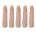 Silicone Joints Nail Finger for DIY Acrylic Nails Practice Flexible Practice Fingers (Dark Skin Color)