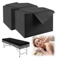 100 Pcs Disposable Massage Table Sheets 31" x 71" Non-Woven Fabric Bed Sheets Cover for Spa, Massage, Beauty Salon, Tattoos, Hotels (Black)