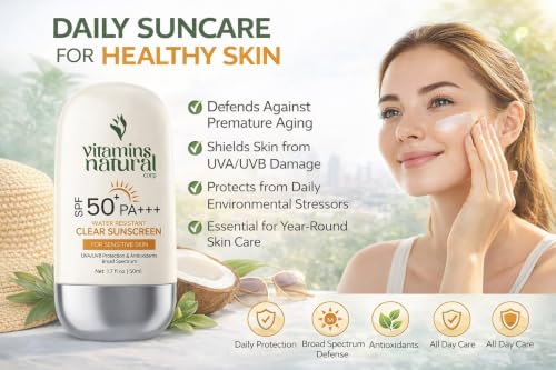 SPF 50 Face Sunscreen Cream 2-Pack - 1.7 Fl Oz Each, Broad Spectrum UVA UVB, Sensitive Skin