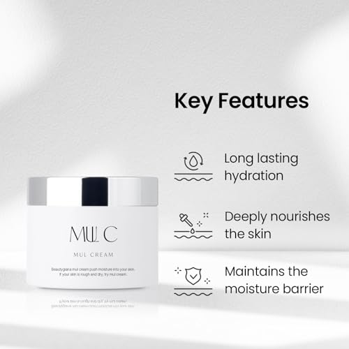 MUL CREAM, Korean Hydrating Facial Cream for All Skin Types, Damage Care Collagen Cream, 3.38 fl.oz.