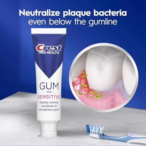 Crest Sensitive & Gum Toothpaste 4.8 oz Pack of 3 - Relieves Sensitivity, Strengthens Gums, Anticavity