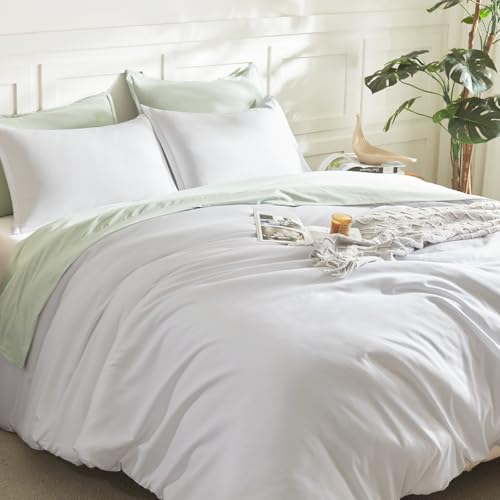 Oversized King Comforter Set - White Lightweight Bedding with Pillowcases - Bright White / Oversized King