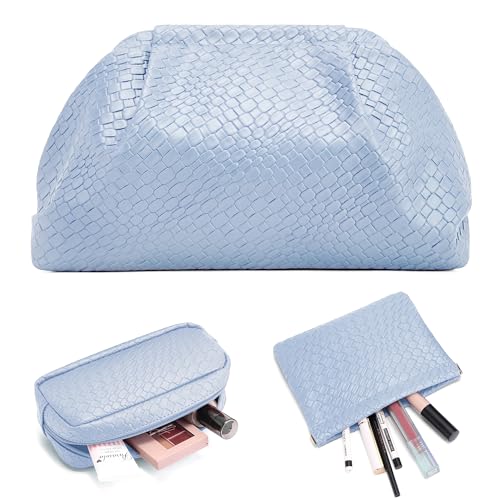 Travel Makeup Bag Organizer Blue - 02 Silvery Blue Variation, Large & Stylish