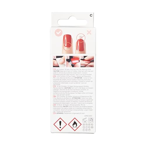 KISS Impress Press-On Manicure Fake Nails, Crystal Blossom - Short Length, Squoval Shape, Polish-Free Pink with Rhinestone Design Mani, Includes Prep Pad, Mini File, Manicure Stick, and 30 Fake Nails