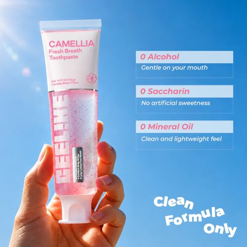 Camellia Floral Scent Toothpaste with Botanical Infused Gel - 1.41 Fl Oz, 3 Pack - Fresh Breath & All-Day Freshness